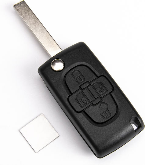 Телеремонт Ключ За Кола Електронен Peugeot 107 407 807 1007 Id46 433mhz