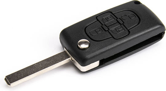 Телеремонт Ключ За Кола Електронен Peugeot 107 407 807 1007 Id46 433mhz