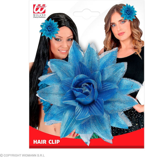 Karnevalsaccessoires Blaues Glitzer Blume