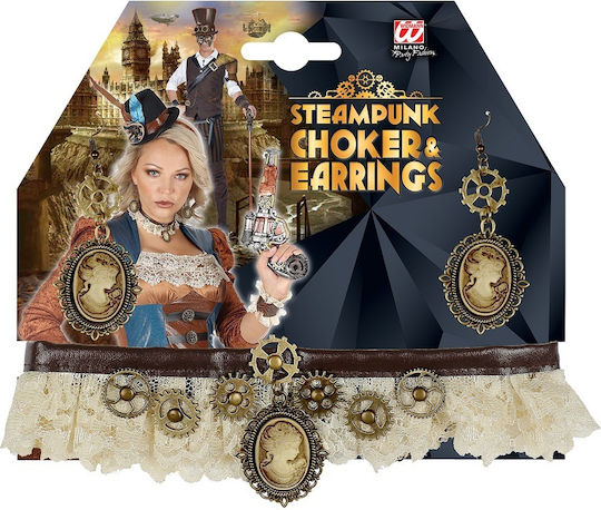 Carnival Choker Earrings Steampunk