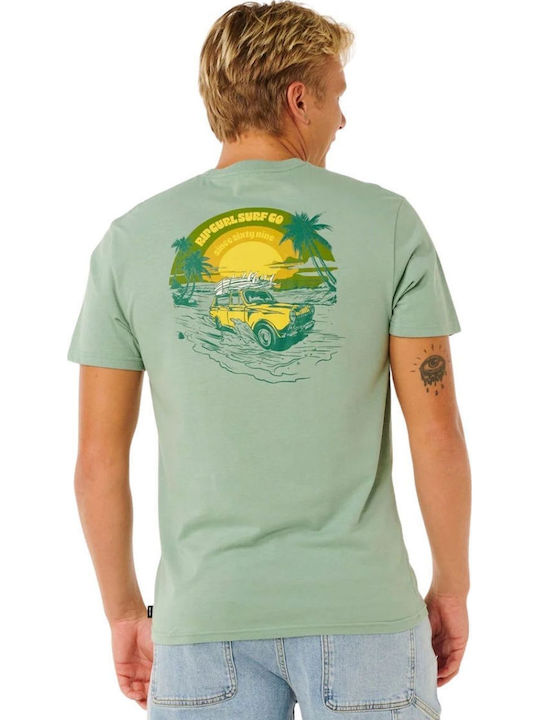 Rip Curl S/s T-shirt Keep On Trucking Tee - Light Green