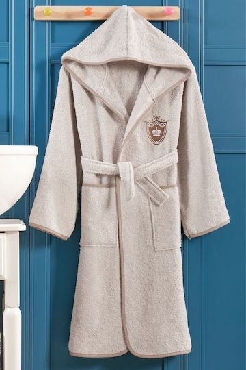 SteweHome Kinderbademantel Beige mit Kapuze