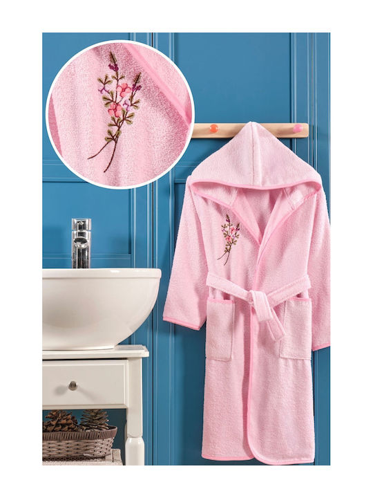 SteweHome Kinderbademantel Rosa mit Kapuzen-