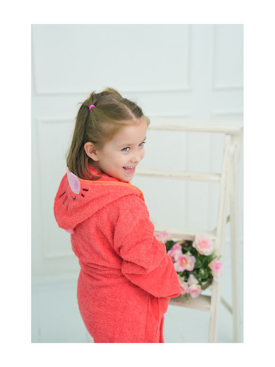 SteweHome Kinderbademantel Orange mit Kapuze