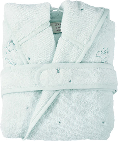 SteweHome Kinderbademantel Blau mit Kapuzen-