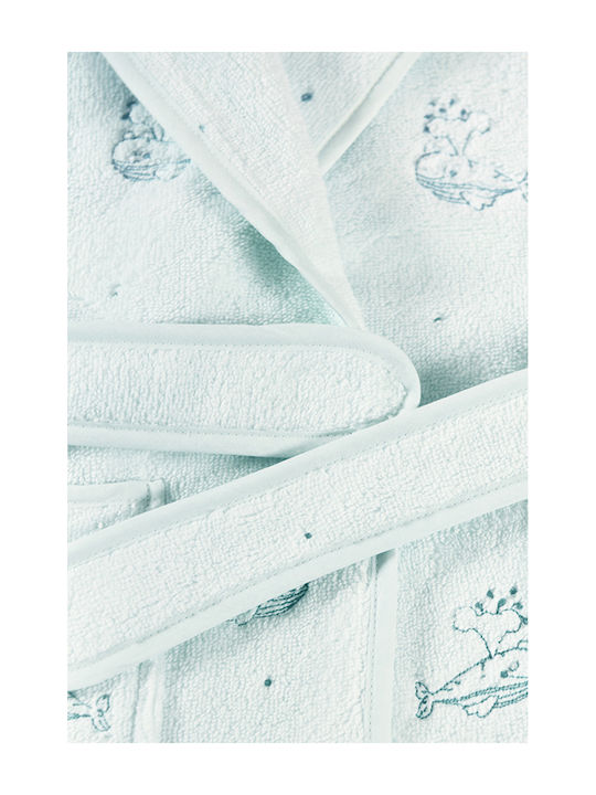 SteweHome Kinderbademantel Blau mit Kapuzen-