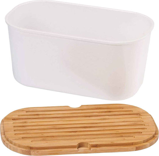 Kesper Хлябохранилище с Капак Дървено Бяло 37x21.5x18см