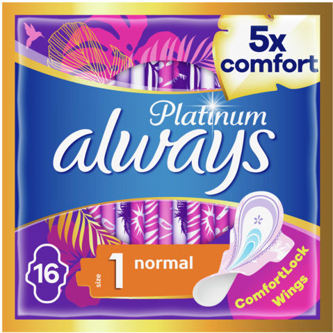 Always Platinum Ultra Normal Plus Sanitary Pads for Normal Flow