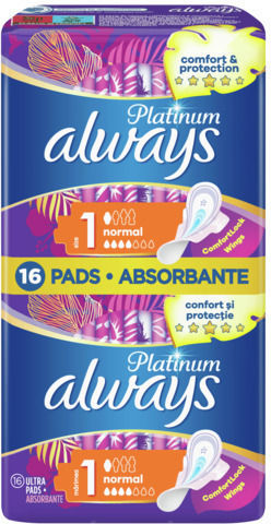 Always Platinum Ultra Normal Plus Sanitary Pads for Normal Flow