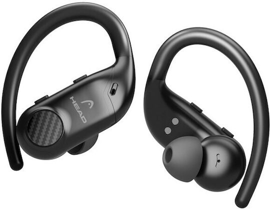 Head Flex Hooks In-ear Bluetooth Handsfree Earphones with Sweat Resistance and Charging Case Black