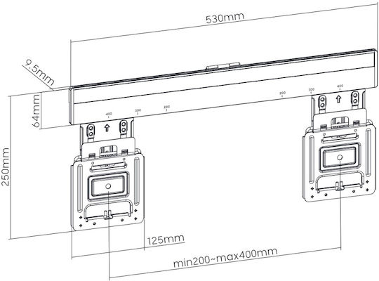 Slim Wall Mount Tv Stand Tilting 32" 75"