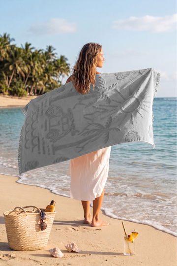 SteweHome Cotton Gray Beach Towel 100x150cm