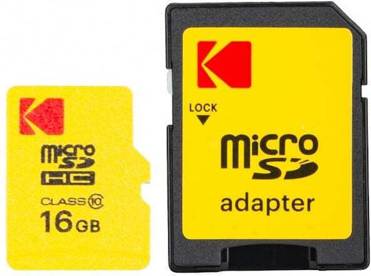 Κάρτα Μνήμης Microsdhc Kodak Extra Performance 16gb Κλάση 10 Προσαρμογέα Ekmsdm16ghc10cj