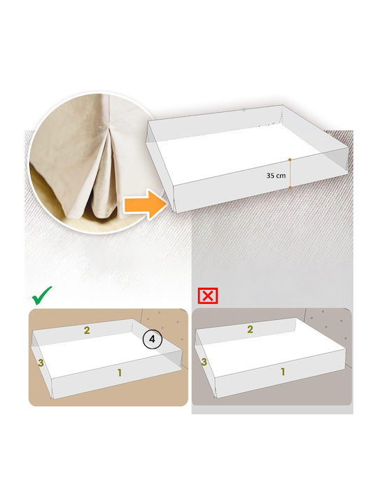 Bett-Volant Beige mit Volant 200x200cm