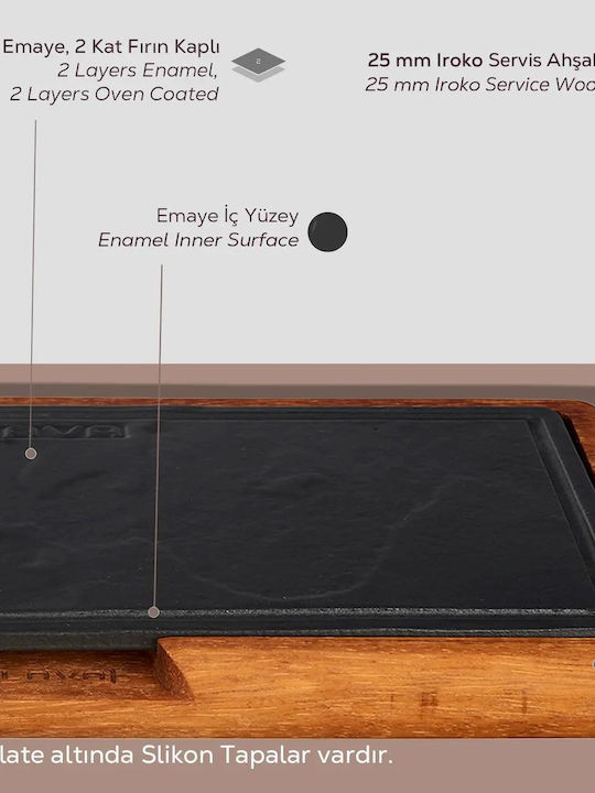 Lava Servierplatten Hölzernes 30x16cm