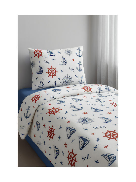 SteweHome Set Kids Single Duvet Cover With Pillowcase White 100x200cm
