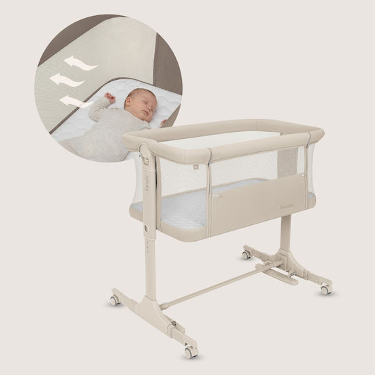 Lionelo Cradle with Mattress Side Opening and Wheels Beige