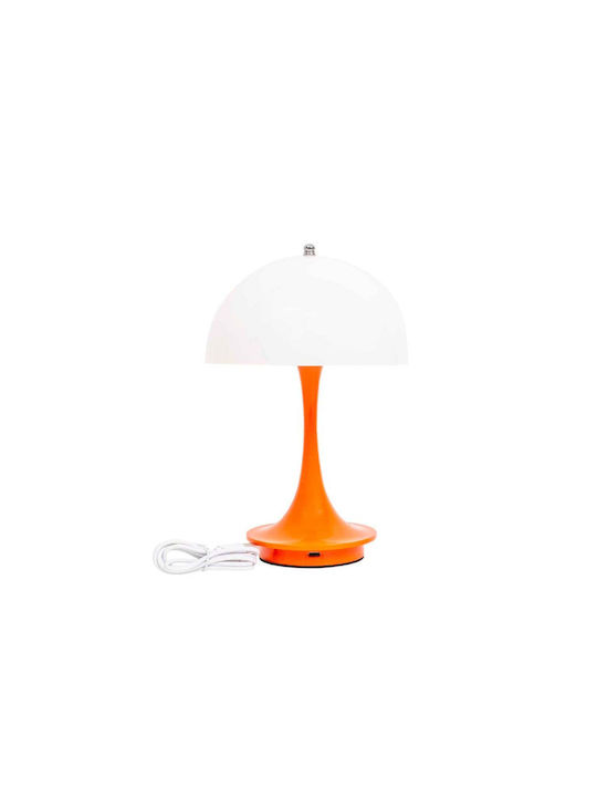 Lampă de Masă din Plastic LED cu Abajur Portocaliu și Bază