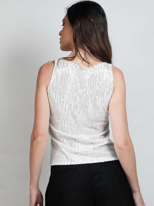 Damen Bluse Ärmellos Silber SCDGKVE561462/SILBER