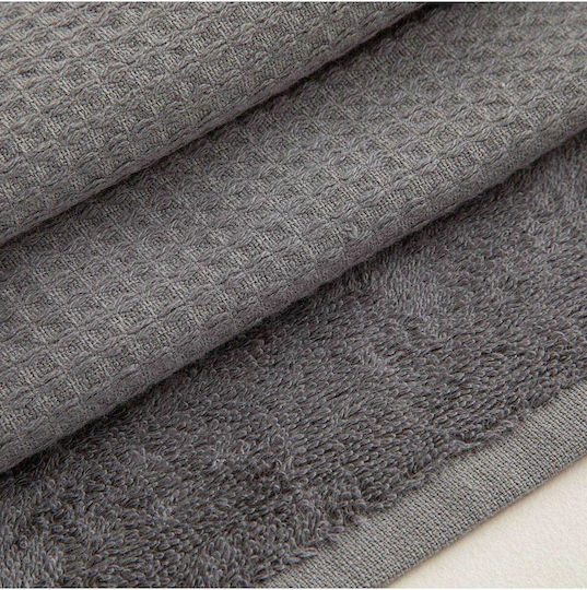 SteweHome Face Towel 50x90cm Grey SteweHome Face Towel 50x90cm Grey