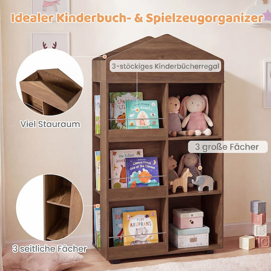 Bücherregal Boden Holz Braune 116x30x64cm