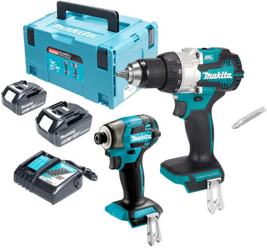 Makita Dlx2527tj Lxt 18 V Акумулаторен Комплект Брой Батерии 2 5.00 Ah Калъф