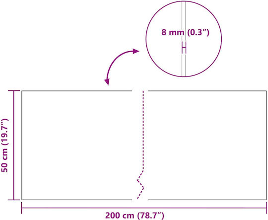 vidaXL Πίνακας Φελλού 200x50εκ