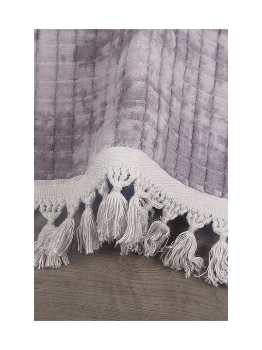 SteweHome Non-Slip Rectangular Gray Rug 120x300cm