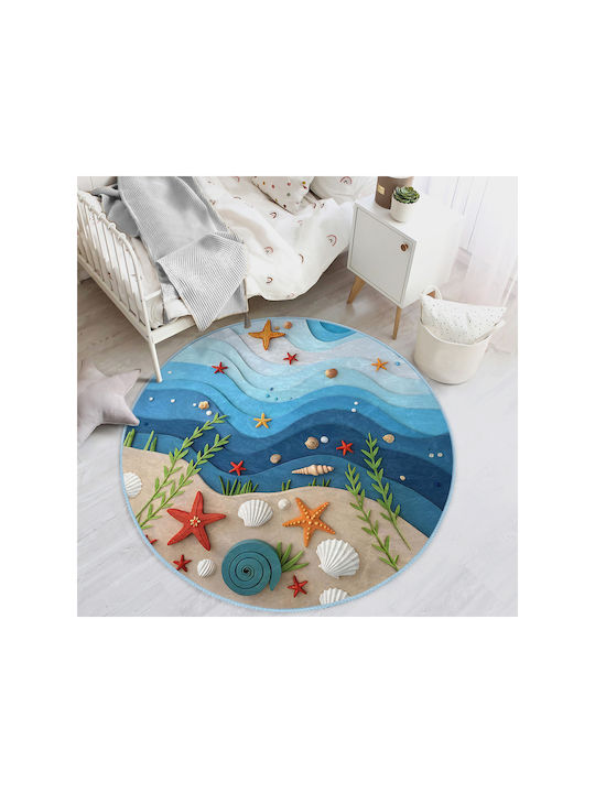 SteweHome Παιδικό Χαλί Γαλάζιο 120x120cm Πάχους 60mm