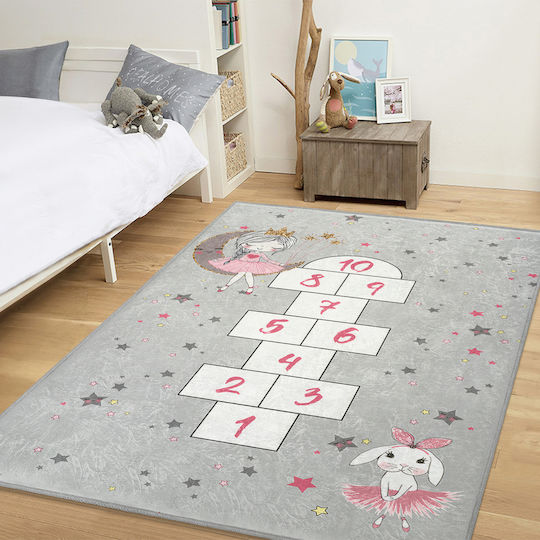 SteweHome Παιδικό Χαλί Γκρι 100x100cm Πάχους 60mm