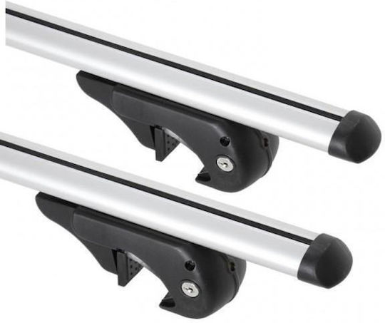 Menabo Aluminum Car Roof Bars Brio XL 135 Cm Silver Color Fiat Qubo 2007> Raised Rails Parallel Bars Gap 2 Pieces 4030/mb Mp.4030/mb-63