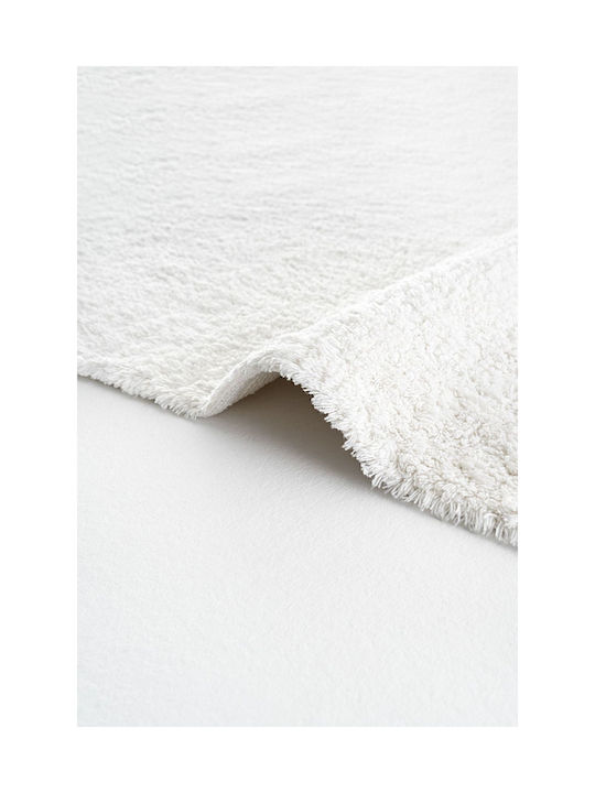 SteweHome Παιδικό Χαλί Βαμβακερό Λευκό 80x150cm Πάχους 100mm