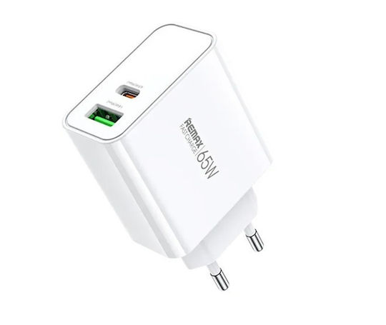 Remax Зарядно Устройство Без Кабел GaN с USB-C Порт 33W Power Delivery Бяло (RP-U121)