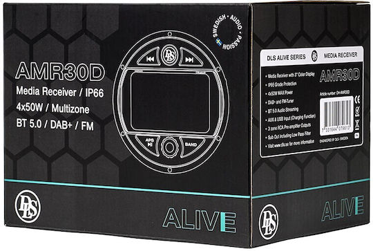 DLS Boat Sound System 4x100W Waterproof with AUX / Bluetooth / USB Black