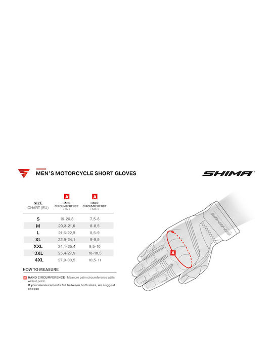 Shima Spark Summer Men's Motorcycle Gloves Red