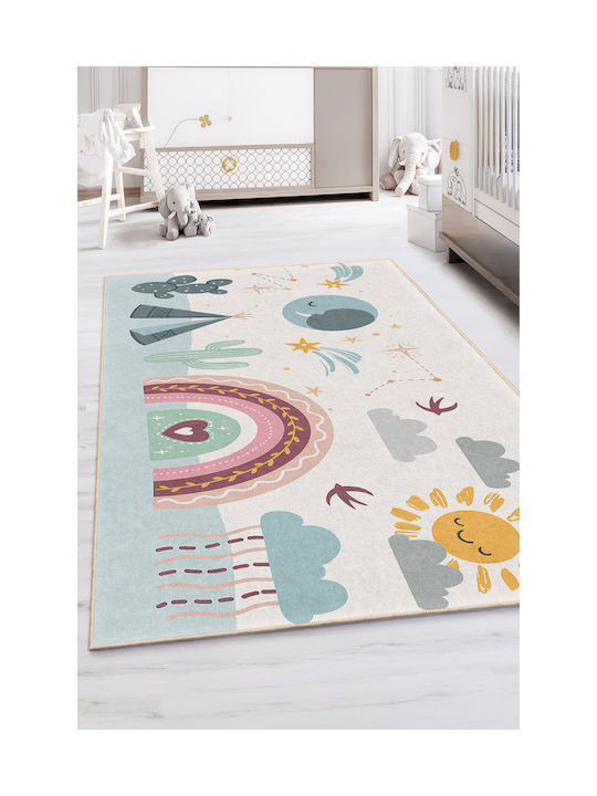 SteweHome Παιδικό Χαλί Αστέρια Πολύχρωμο 80x100cm Πάχους 60mm