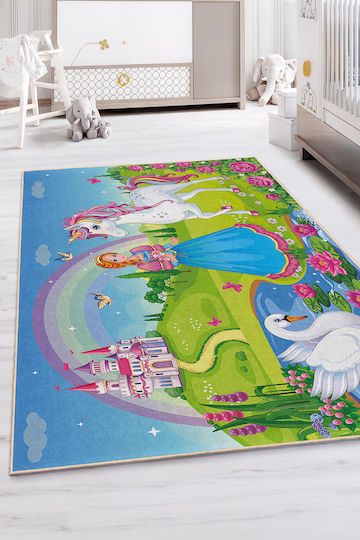 SteweHome Kinderteppich Einhorn 100x250cm Dicke 60mm