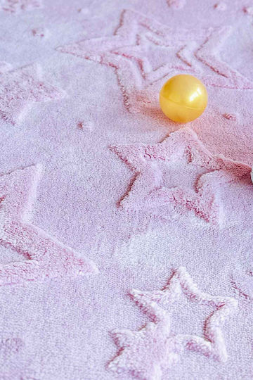 SteweHome Kids Rug Stars Cotton Pink 80x200cm Thickness 60mm