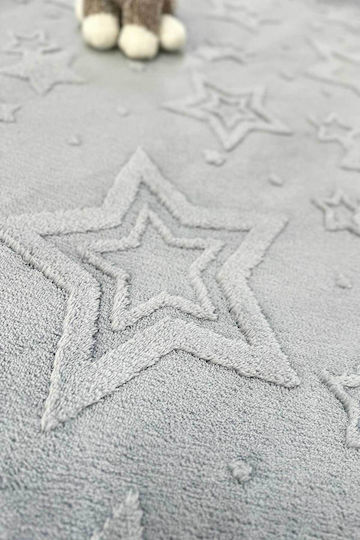 SteweHome Kids Rug Stars Cotton Gray 100x200cm Thickness 60mm