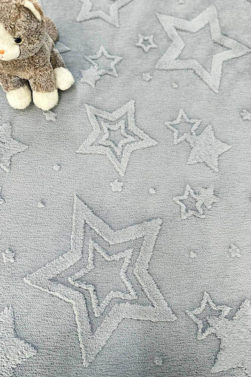 SteweHome Kids Rug Stars Cotton Gray 80x150cm Thickness 60mm