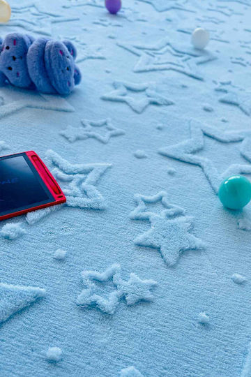 SteweHome Kids Rug Stars Cotton Blue 100x150cm Thickness 60mm