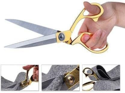 Foarfece De Croitorie Zola Lame Din Oțel Inoxidabil Mânere Ergonomice 20 5 Cm Aurii