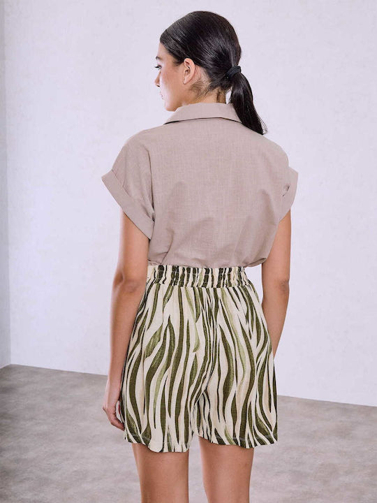 Celestino Women's Viscose Khaki Shorts Celestino Women's Viscose Khaki Shorts