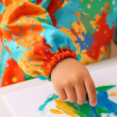 Salopetă Impermeabilă De Pictură Activități Creative Zola 7-11 Ani Manșete Elastice Reglabile Buzunar 63 × 47 Cm Multicolor