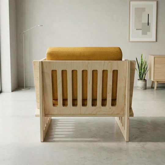 Πολυθρόνα 65x55x42cm Κίτρινη Πολυθρόνα 65x55x42cm Κίτρινη