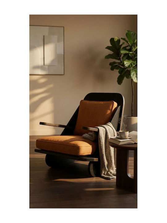 High Back Armchair Orange 65x55x55cm