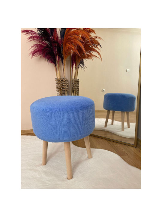Living Room Wooden Blue Stool 38x38x46cm