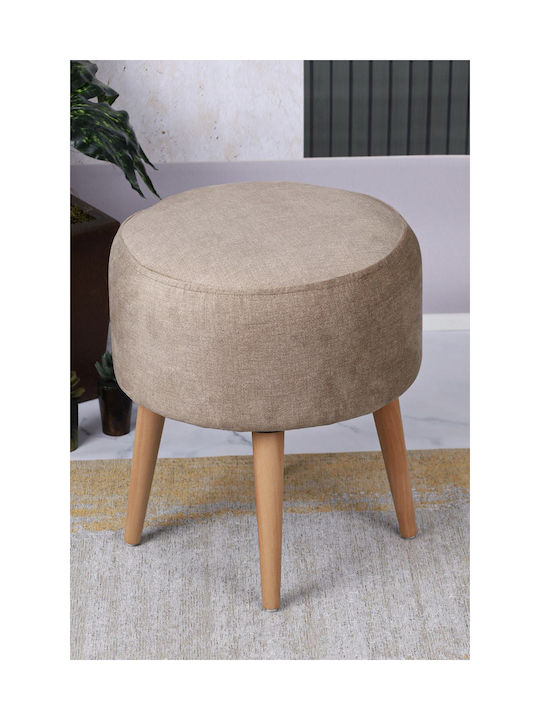 Living Room Wooden Beige Stool 32x40x38cm
