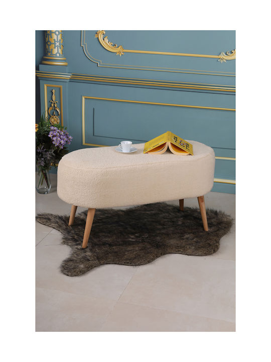 Living Room Wooden Beige Stools 90x40x40cm