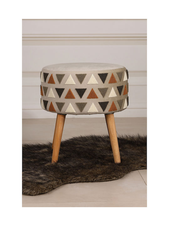 Living Room Stool Upholstered with Khaki Fabric 40x60x60cm